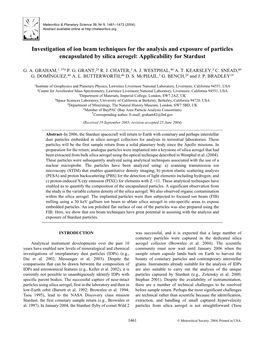 Investigation of Ion Beam Techniques for the Analysis and Exposure of Particles Encapsulated by Silica Aerogel: Applicability for Stardust