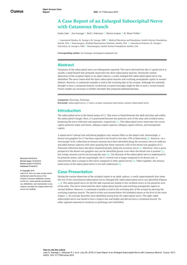 A Case Report of an Enlarged Suboccipital Nerve with Cutaneous Branch