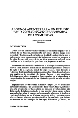 Algunos Apuntes Para Un Estudio De La Organizacion Economica De Los Muiscas