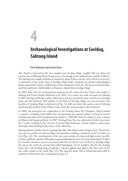 Archaeological Investigations at Savidug, Sabtang Island