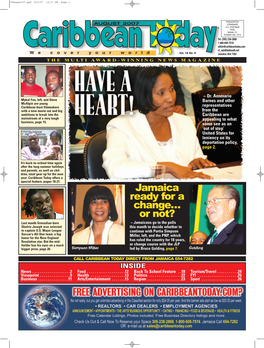 Jamaica Ready for a Change… Or Not? Last Month Grenadian-Born ~ Jamaicans Go to the Polls Shalrie Joseph Was Selected This Month to Decide Whether to to Captain U.S