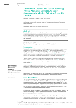 (YAG) Laser Capsulotomy in a Patient with the Ocular Tilt Reaction