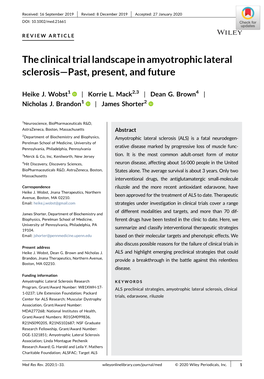 The Clinical Trial Landscape in Amyotrophic Lateral Sclerosis—Past, Present, and Future