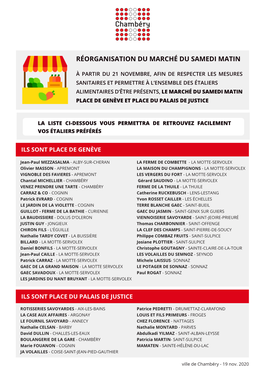 Réorganisation Du Marché Du Samedi Matin