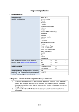 Programme Specification