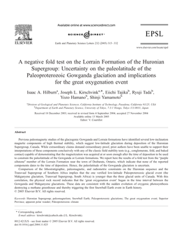 A Negative Fold Test on the Lorrain Formation of The