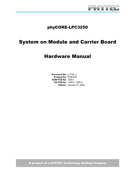 System on Module and Carrier Board Hardware Manual