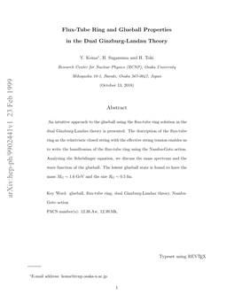 Flux-Tube Ring and Glueball Properties in the Dual Ginzburg