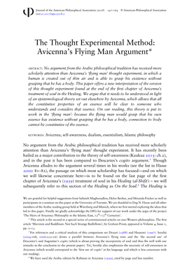 Avicenna's Flying Man Argument