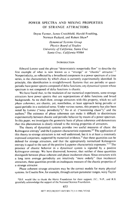 Power Spectra and Mixing Properties of Strange Attractors