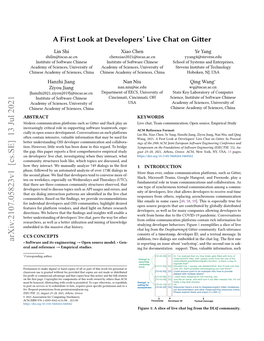 A First Look at Developers' Live Chat on Gitter
