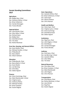 Senate Standing Committees 2017 Govt