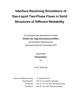 Interface-Resolving Simulations of Gas-Liquid Two-Phase Flows in Solid Structures of Different Wettability