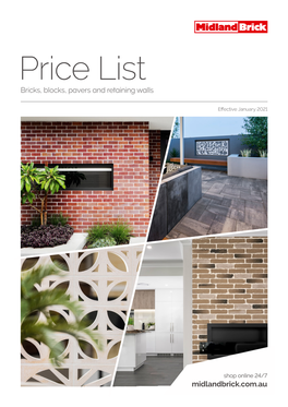 Price List Bricks, Blocks, Pavers and Retaining Walls