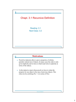 Chapt. 3.1 Recursive Definition