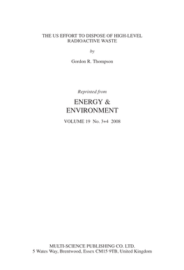 Energy & Environment