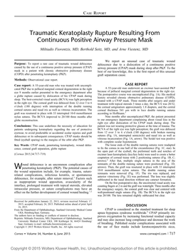 Traumatic Keratoplasty Rupture Resulting from Continuous Positive Airway Pressure Mask
