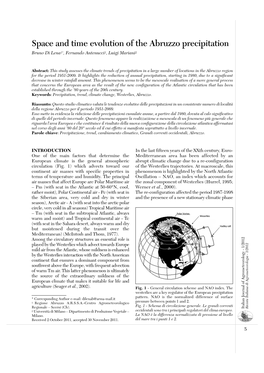 Space and Time Evolution of the Abruzzo Precipitation Bruno Di Lena1*, Fernando Antenucci1, Luigi Mariani2