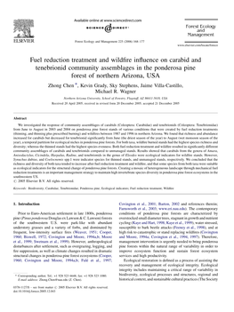 Fuel Reduction Treatment and Wildfire Influence on Carabid And