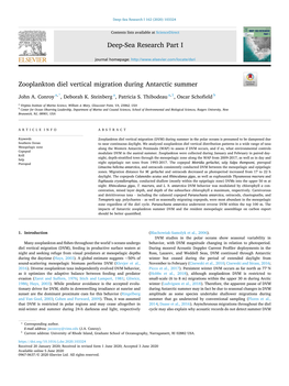 Zooplankton Diel Vertical Migration During Antarctic Summer