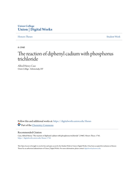 The Reaction of Diphenyl Cadium with Phosphorus Trichloride