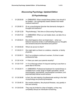 Discovering Psychology, Psychotherapy Transcript