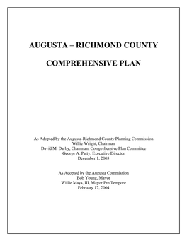 Richmond County Comprehensive Plan