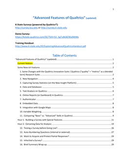 “Advanced Features of Qualtrics”(Updated)