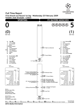 Full Time Report SPORTING FC BAYERN MÜNCHEN