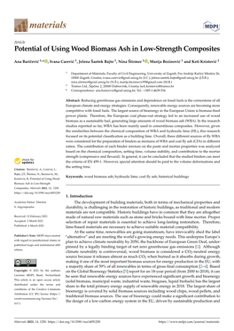 Potential of Using Wood Biomass Ash in Low-Strength Composites