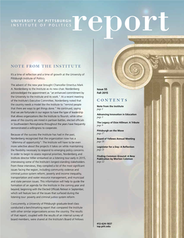 University of Pittsburgh Institute of Politics Report