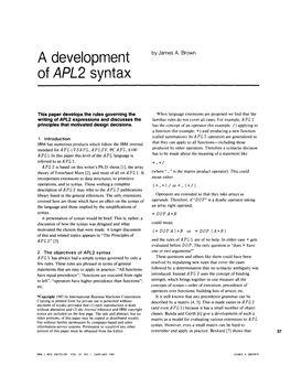 A Development of APL2 Syntax