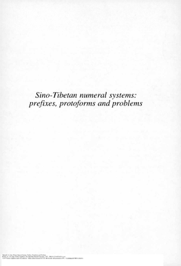 Sino-Tibetan Numeral Systems: Prefixes, Protoforms and Problems