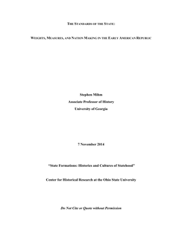 Stephen Mihm Associate Professor of History University of Georgia 7 November 2014