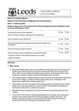 Report of Jonathan Moxon