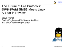 CIFS SMB2 SMB3 Meets Linux a Year in Review