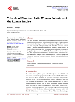 Yolanda of Flanders: Latin Woman Potentate of the Roman Empire