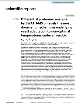 Differential Proteomic Analysis by SWATH-MS Unravels the Most