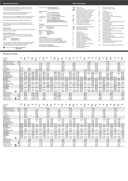 Mondays to Fridays General Information Notes