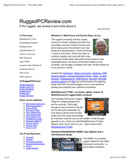 Rugged PC Review News -- November 2009