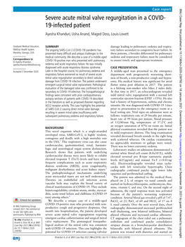 Severe Acute Mitral Valve Regurgitation in a COVID-19-Infected Patient