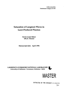 1.3 Parametric Instabilities 7 1.4 Layout of the Dissertation 14