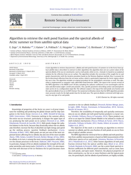 Algorithm to Retrieve the Melt Pond Fraction and the Spectral Albedo of Arctic Summer Ice from Satellite Optical Data