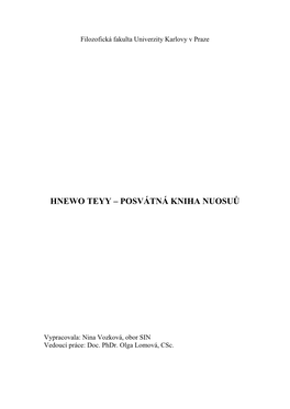 Hnewo Teyy – Posvátná Kniha Nuosuů