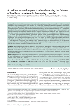 An Evidence-Based Approach to Benchmarking the Fairness of Health-Sector Reform in Developing Countries