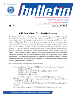 01-10 January 25, 2010 C&P Brown Water Navy Tracking Program