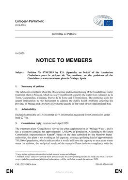 En En Notice to Members