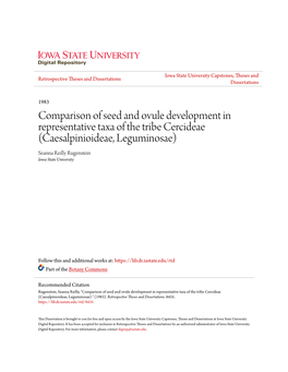 Comparison of Seed and Ovule Development in Representative Taxa of the Tribe Cercideae (Caesalpinioideae, Leguminosae) Seanna Reilly Rugenstein Iowa State University