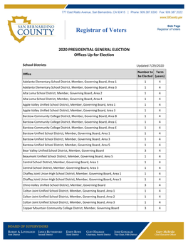 Registrar of Voters Registrar of Voters