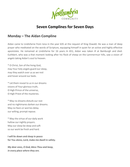 Seven Complines for Seven Days